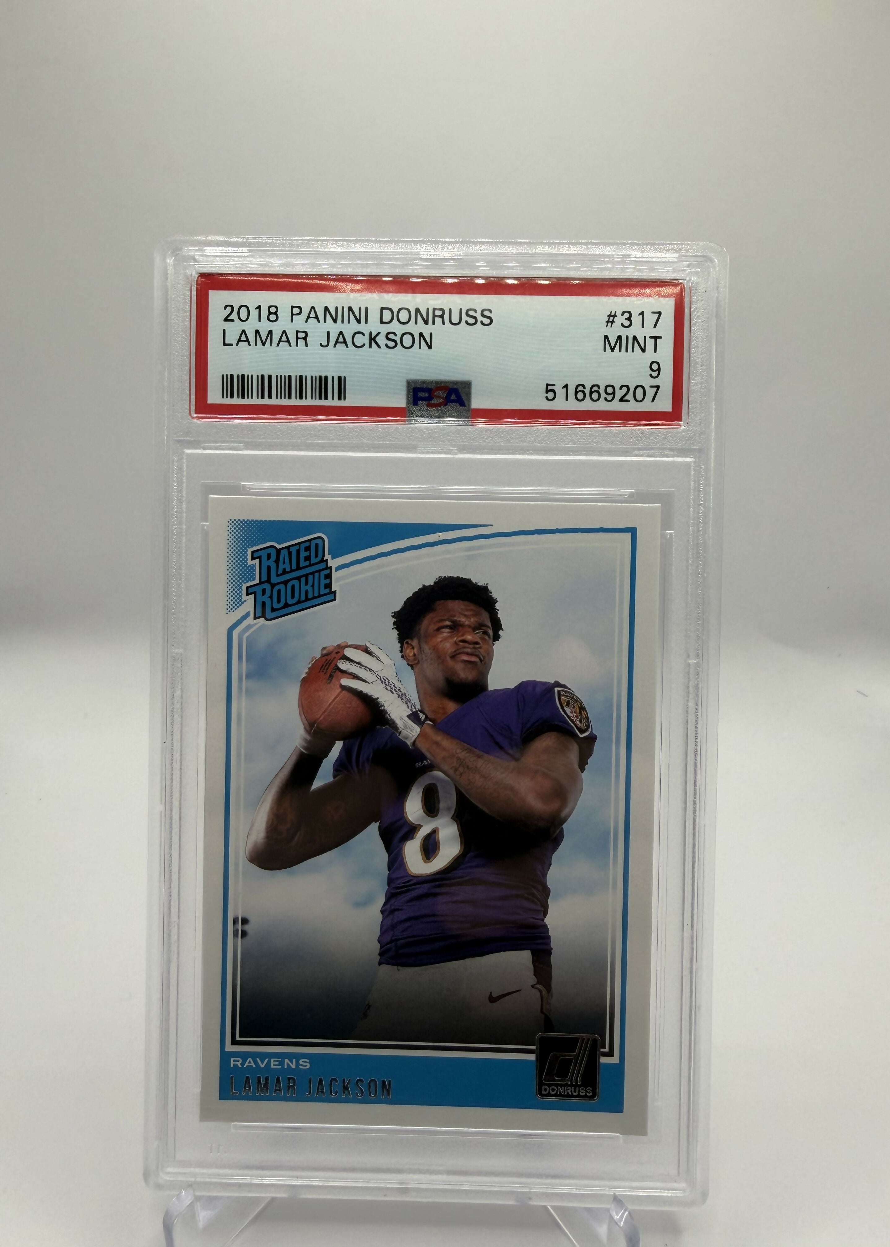 2018 Panini Donruss Lamar Jackson Rated Rookie PSA 9