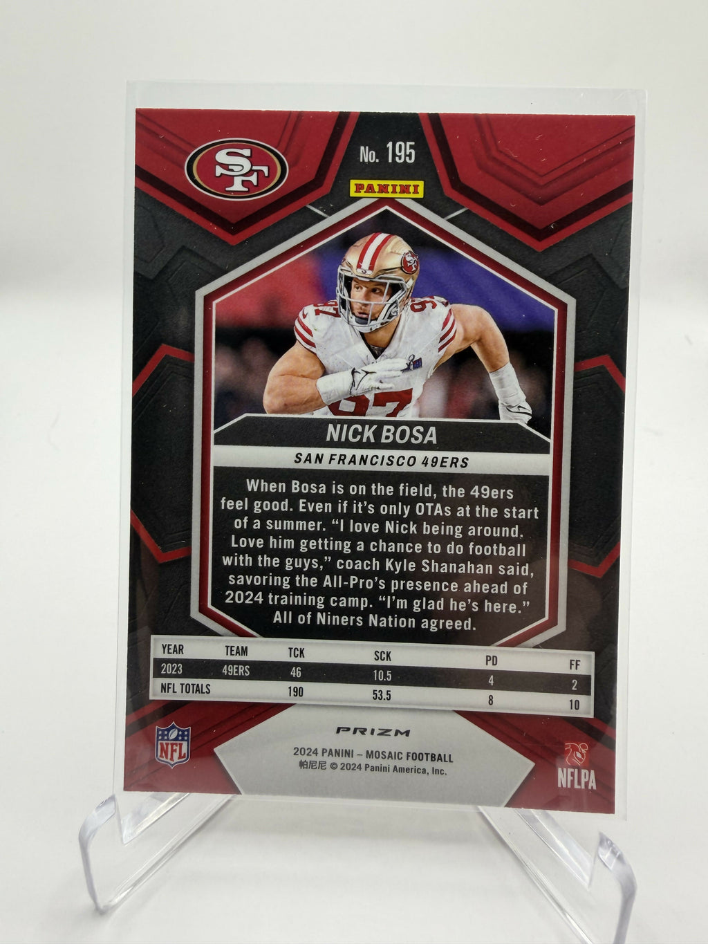 2024 Panini Mosaic Nick Bosa Honeycomb