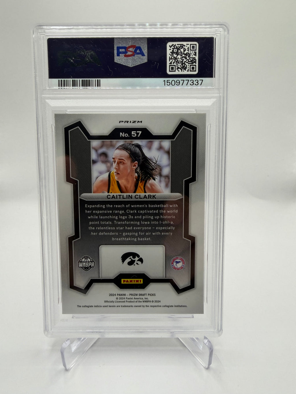 2024 Panini Prizm Draft Picks Caitlin Clark Red Ice Prizm Rookie #57 PSA 10