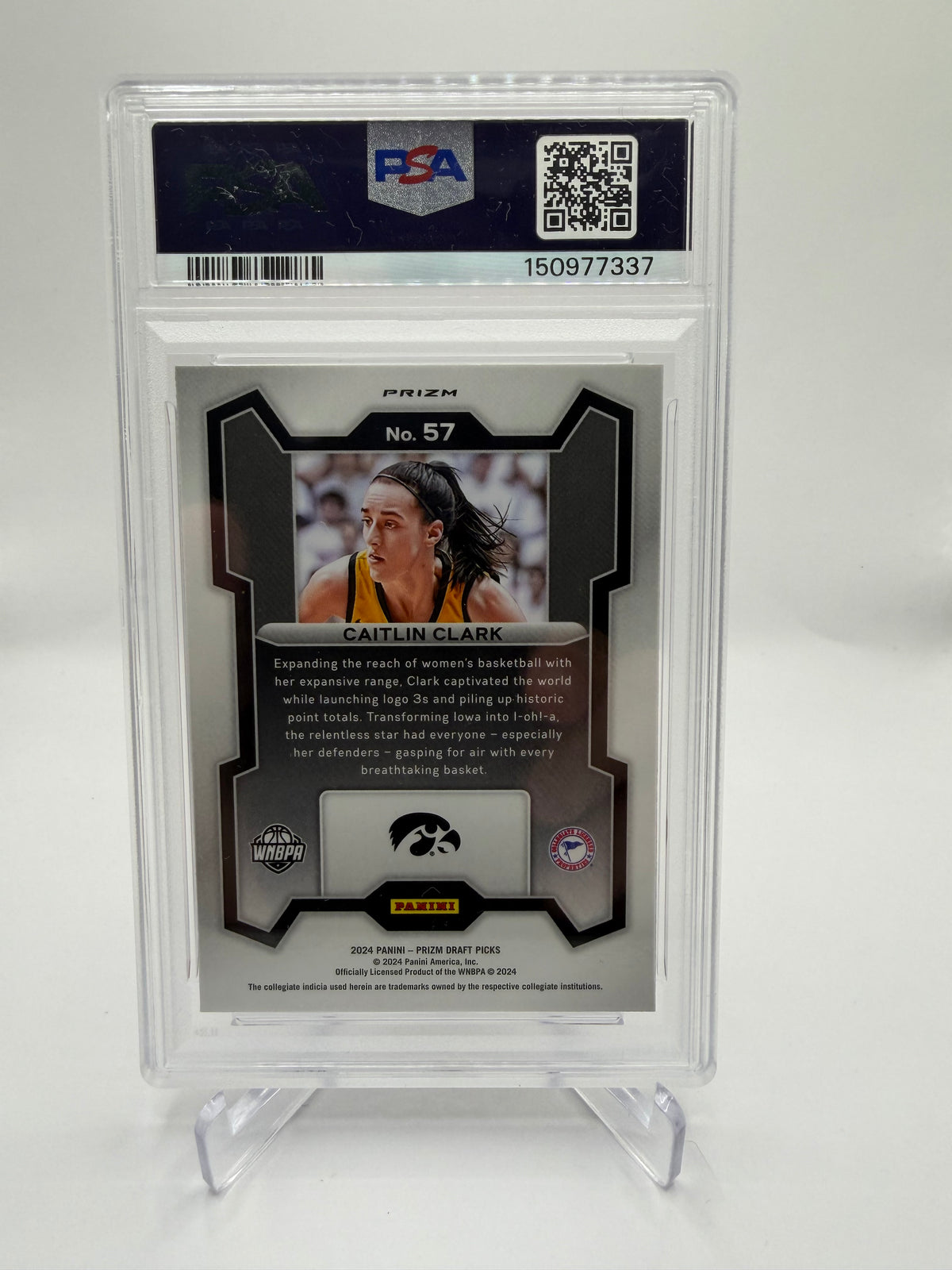 2024 Panini Prizm Draft Picks Caitlin Clark Red Ice Prizm Rookie #57 PSA 10