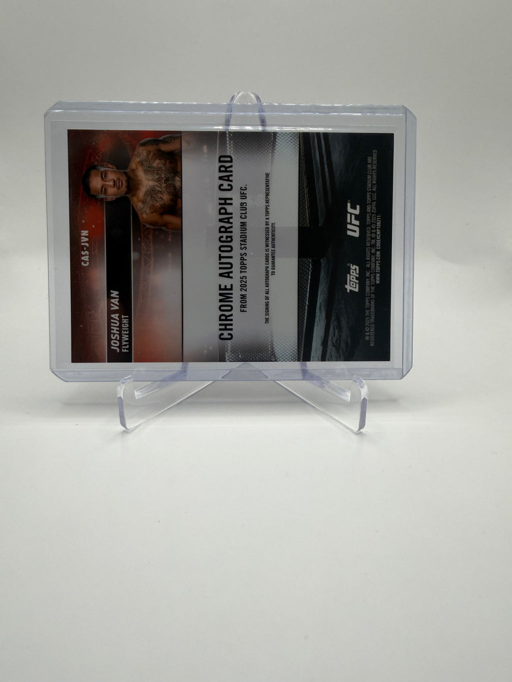 2025 Topps Stadium Club Chrome UFC Joshua Van Rookie Chrome Autograph Card