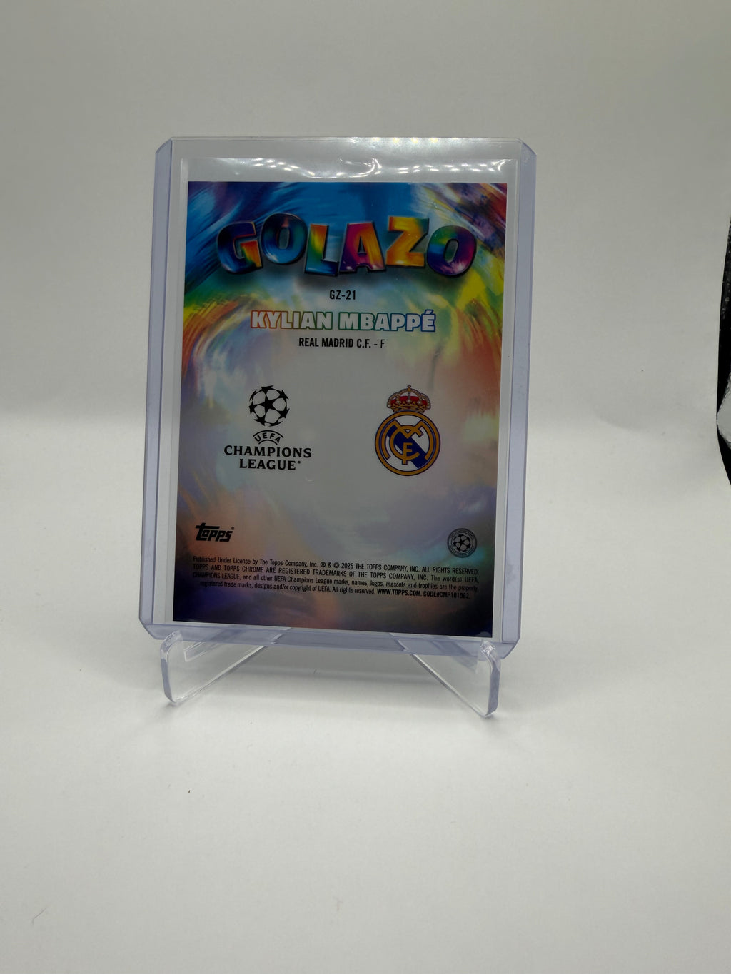 2024-25 Topps Chrome UEFA Champions League Golazo Aqua Refractor Kylian Mbappé #GZ-21 /199