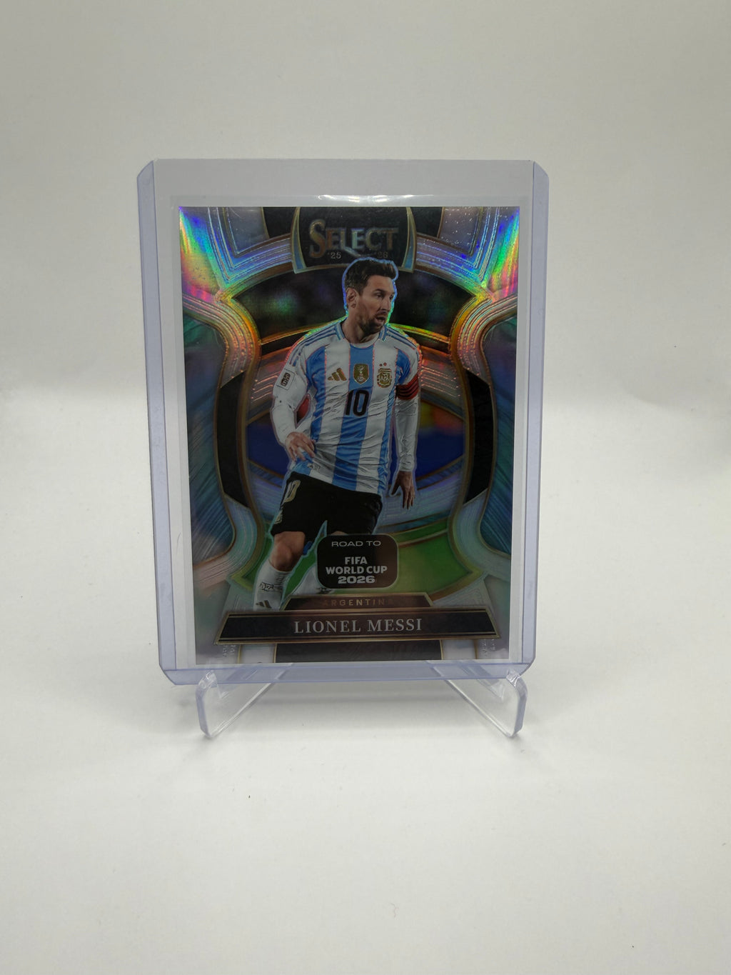 2025-26 Panini Select Road to FIFA World Cup 2026 Soccer Lionel Messi Terrace Silver Prizm #56