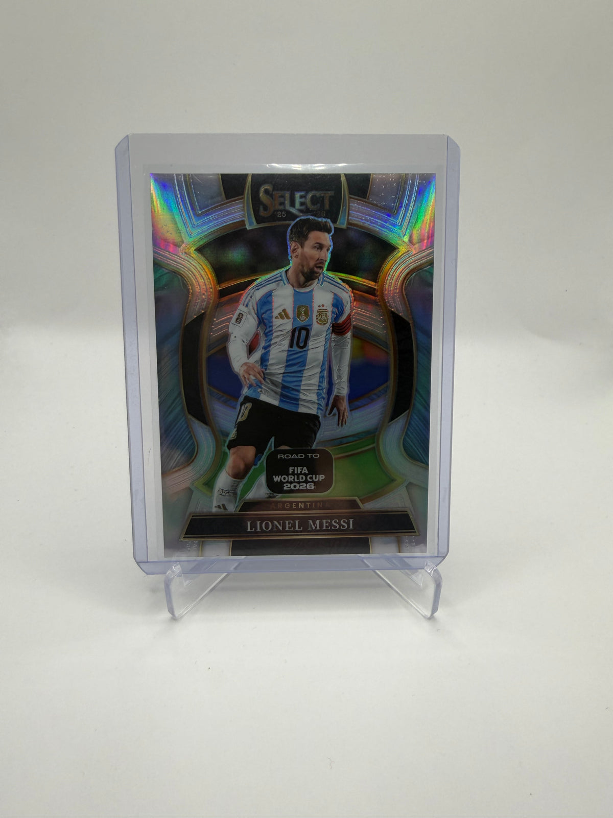 2025-26 Panini Select Road to FIFA World Cup 2026 Soccer Lionel Messi Terrace Silver Prizm #56