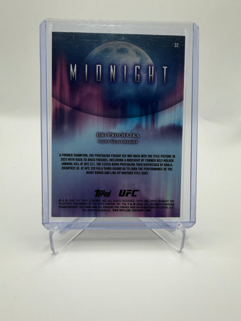 2026 Topps Midnight UFC Jiri Prochazka Light Heavyweight #32 Glitter /99