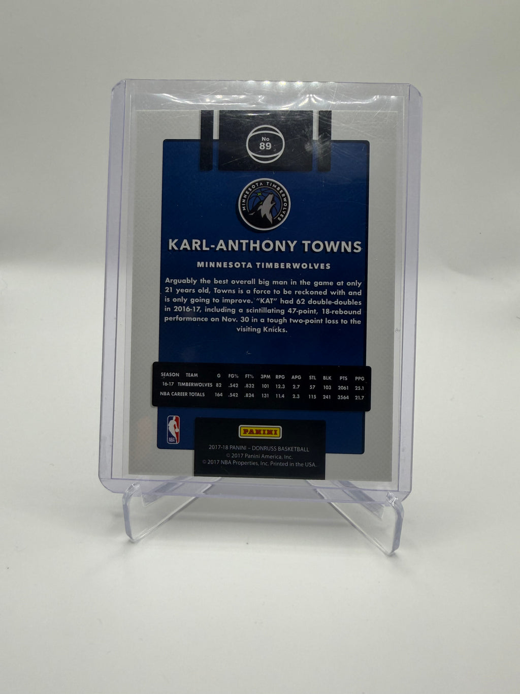 2017-18 Panini Donruss Press Proof Gold #89 Karl-Anthony Towns /10