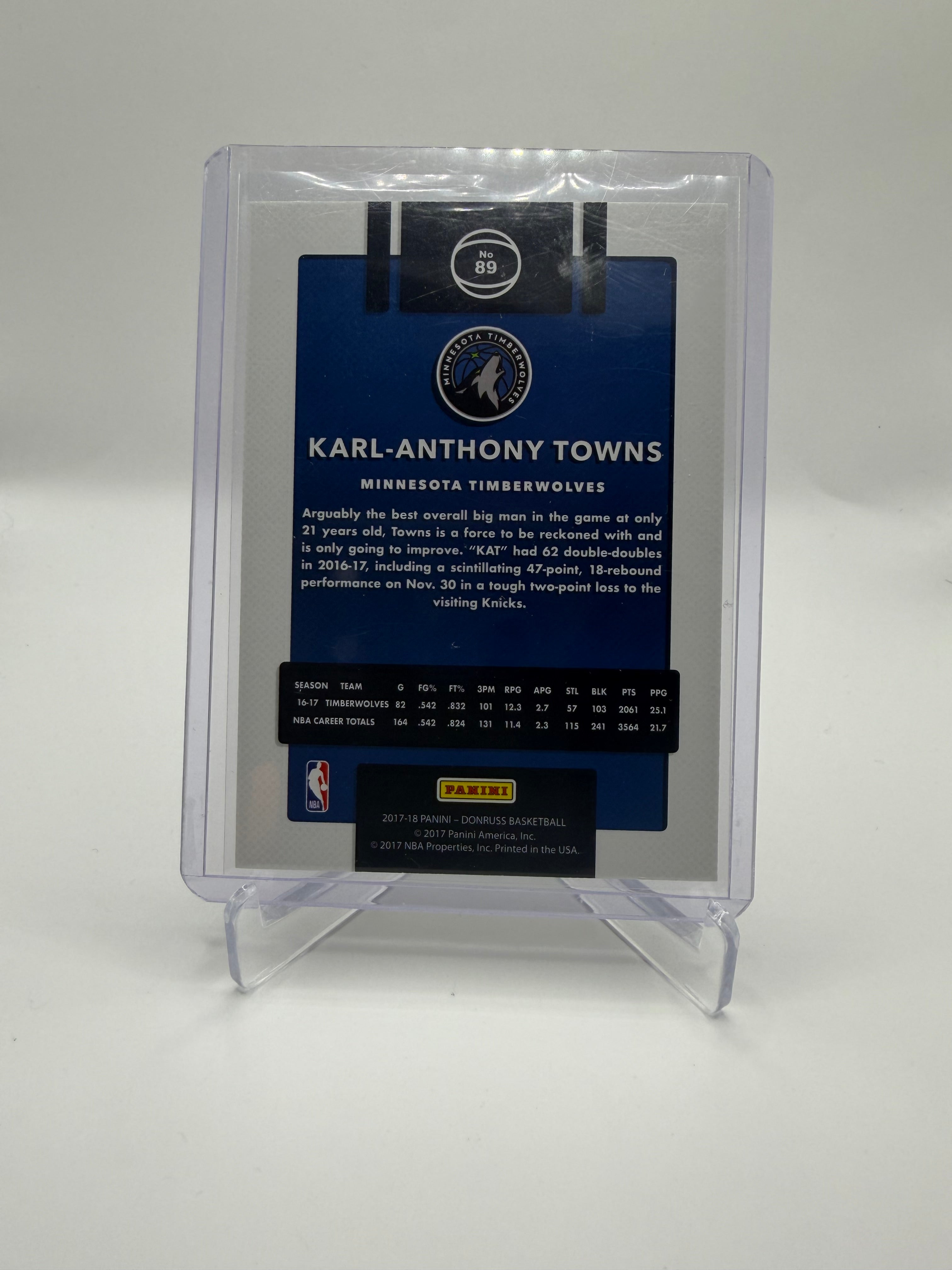 2017-18 Panini Donruss Press Proof Gold #89 Karl-Anthony Towns /10