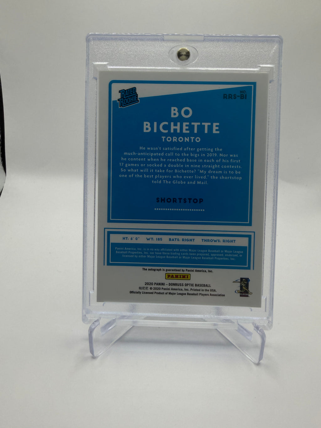 2020 Panini Donruss Optic Rated Rookie Signatures Bo Bichette Autograph #RRS-BI