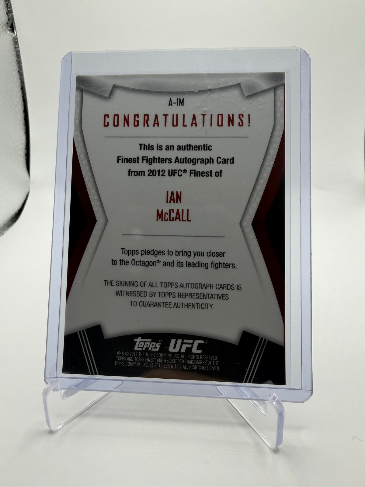2012 Topps UFC Finest Ian McCall Finest Fighters Autograph #A-IM