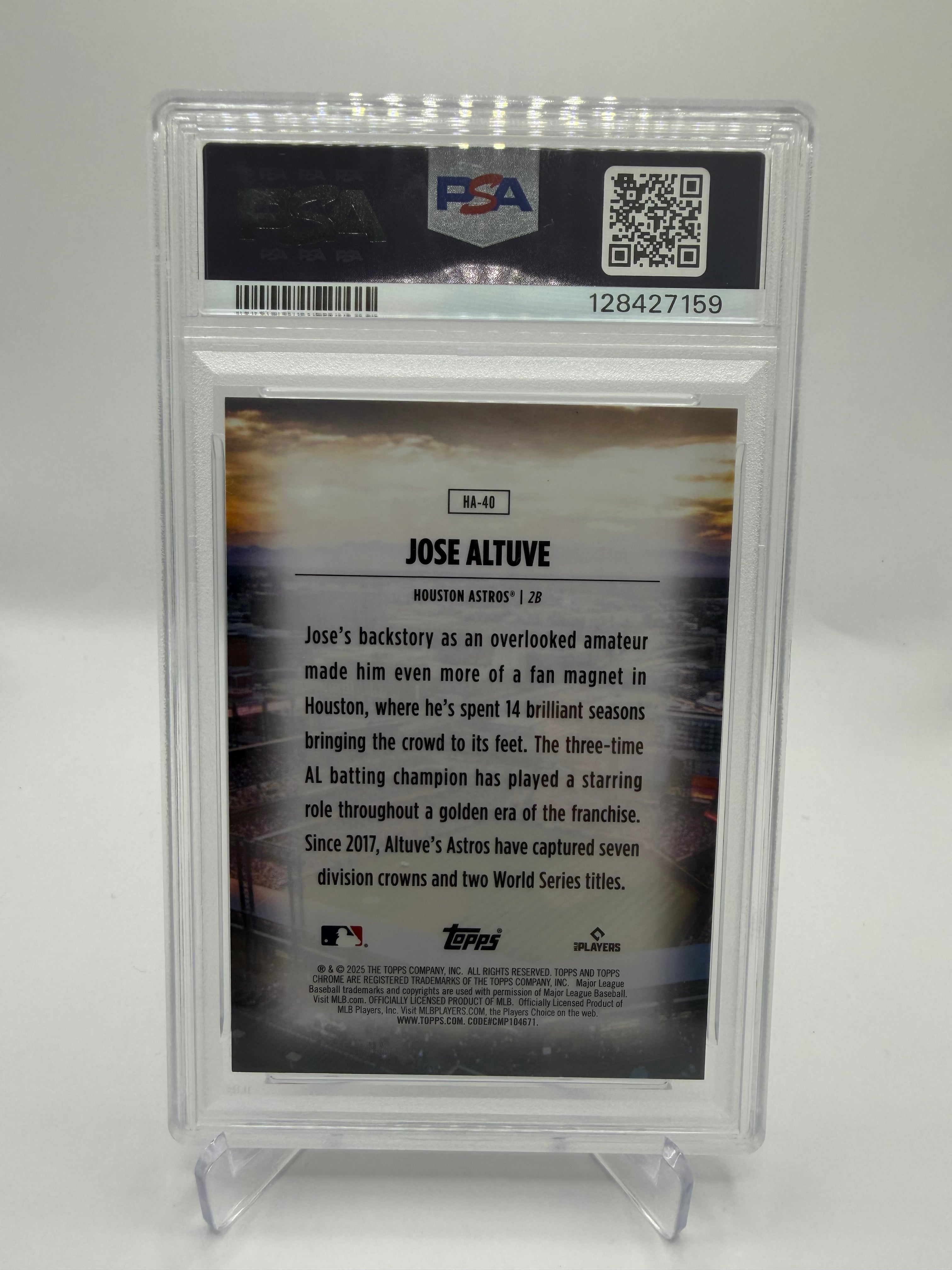 2025 Topps Chrome Home Field Advantage Jose Altuve #HA-40 PSA 8