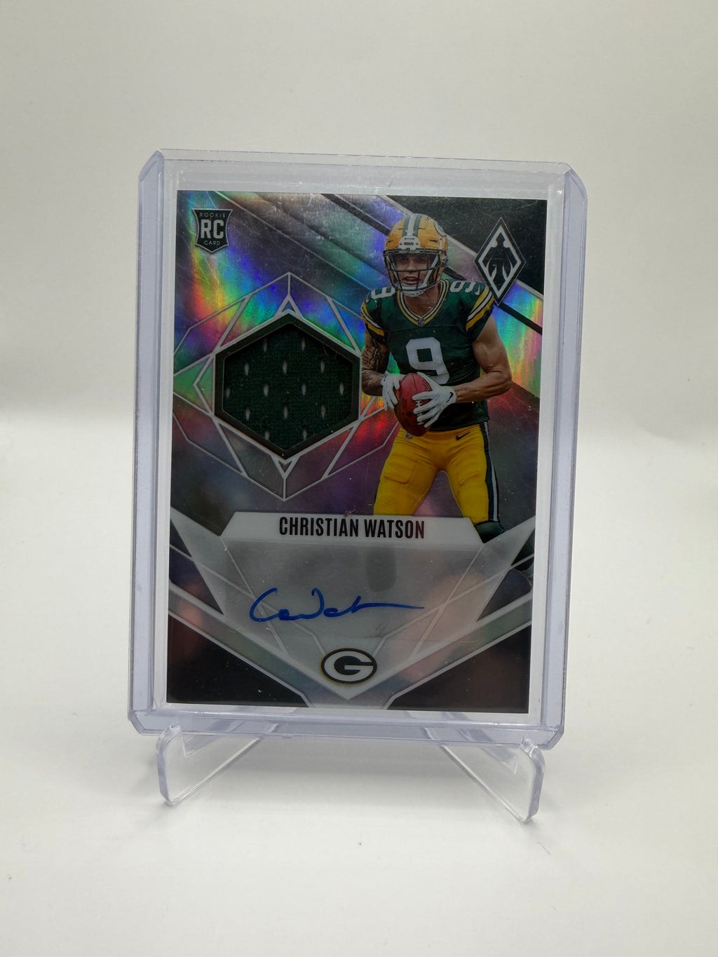 2022 Panini Phoenix Football Christian Watson Rookie Jumbo Jersey Autograph #RJA-CW Base /299
