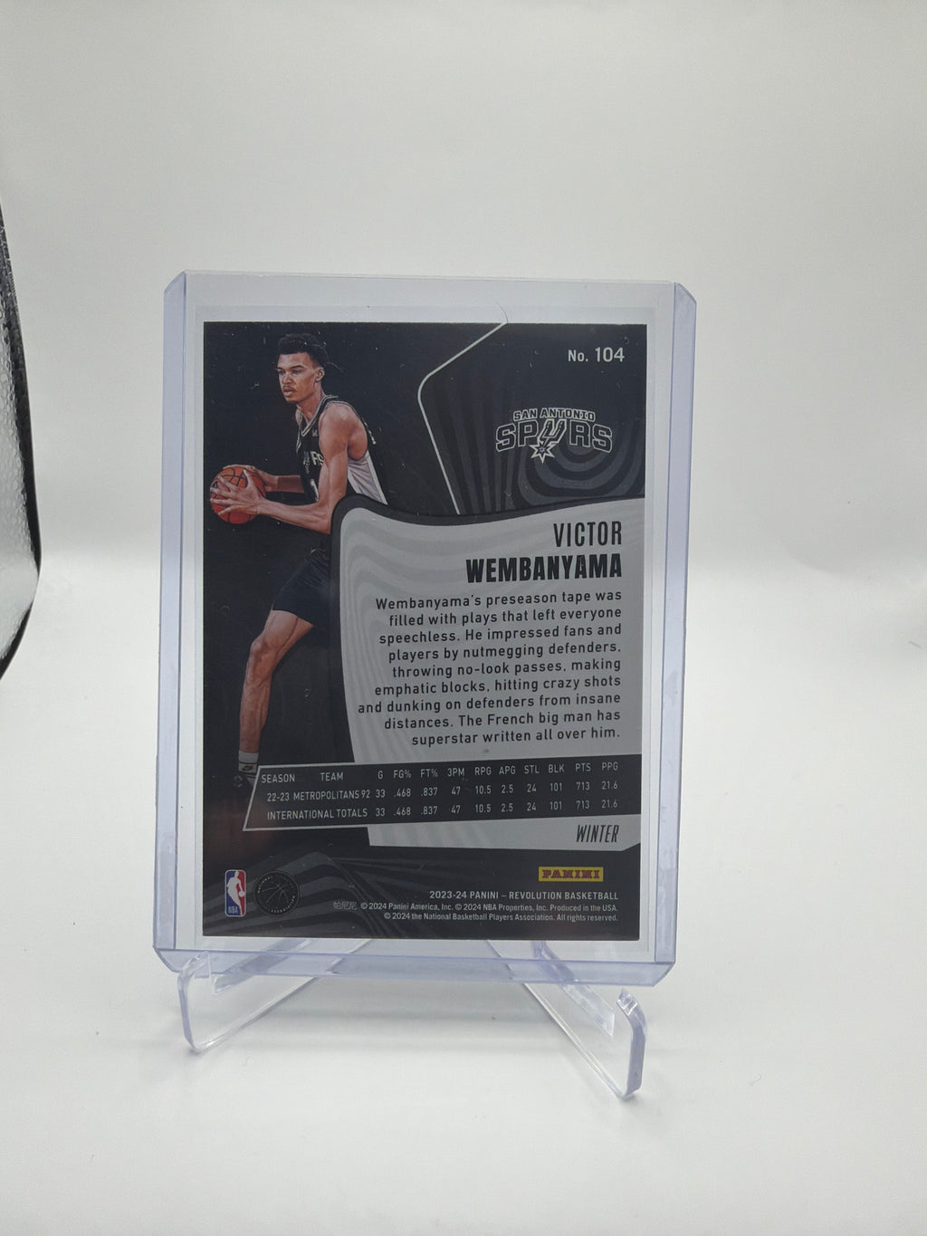 2023-24 Panini Revolution Basketball Victor Wembanyama Rookie #104 Winter Parallel