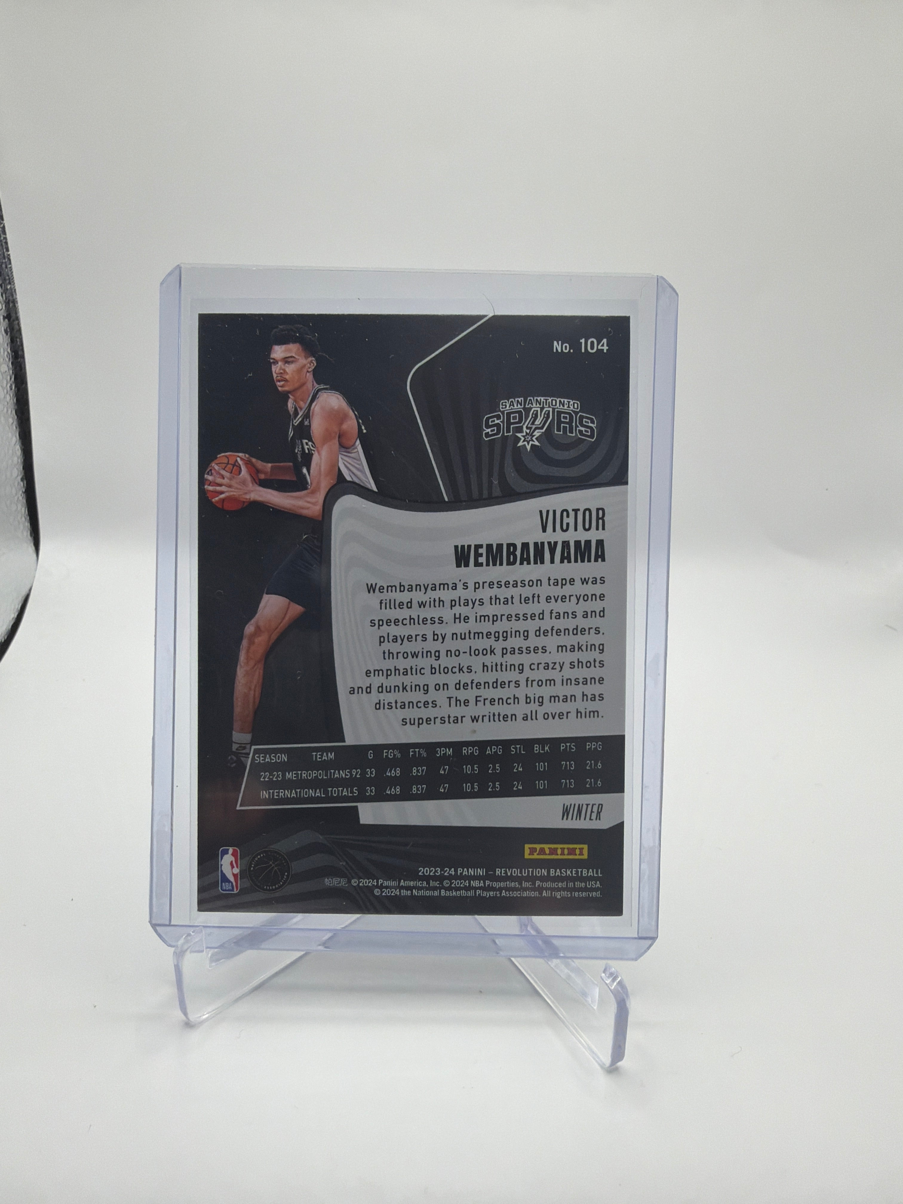 2023-24 Panini Revolution Basketball Victor Wembanyama Rookie #104 Winter Parallel