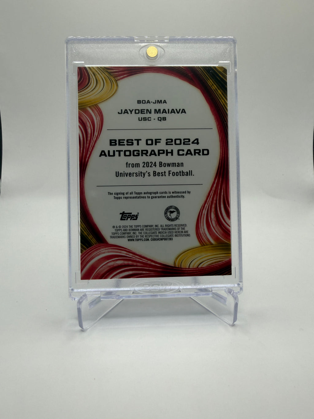 2024 Bowman University's Best Football Jayden Maiava Best of 2024 Autograph Card #BOA-JMA