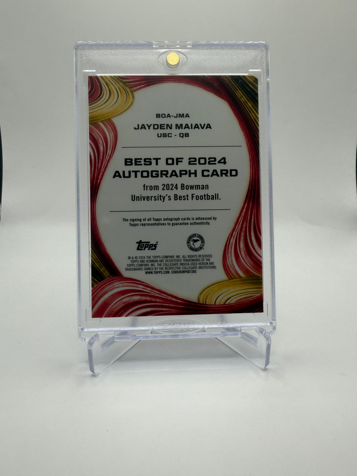 2024 Bowman University's Best Football Jayden Maiava Best of 2024 Autograph Card #BOA-JMA