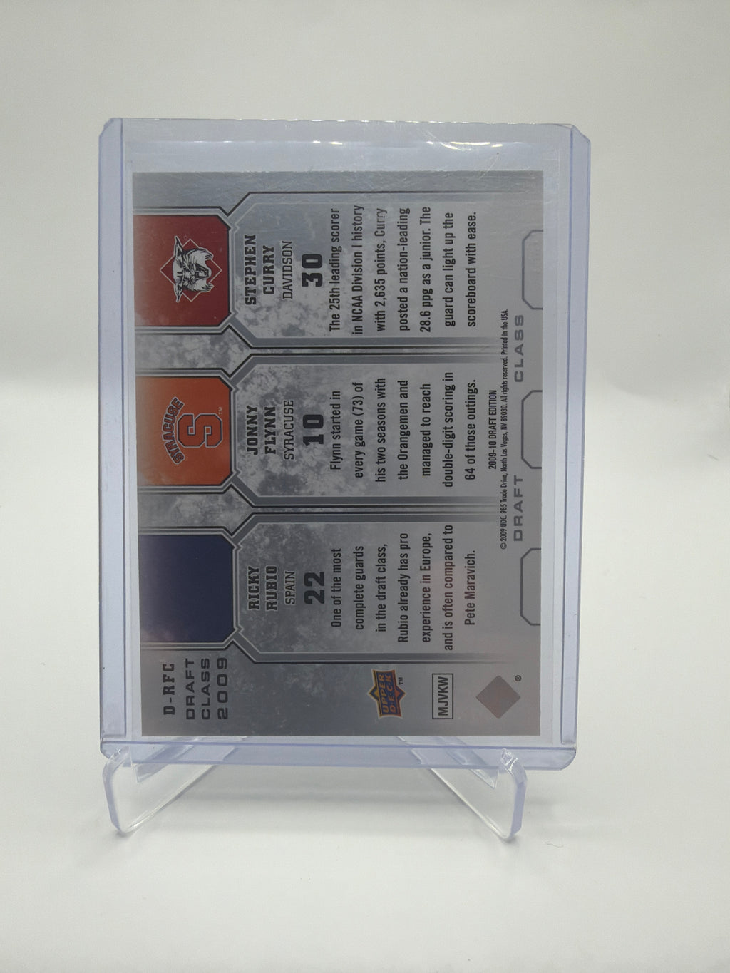 2009-10 Upper Deck Draft Edition Draft Class Ricky Rubio / Jonny Flynn / Stephen Curry #D-RFC