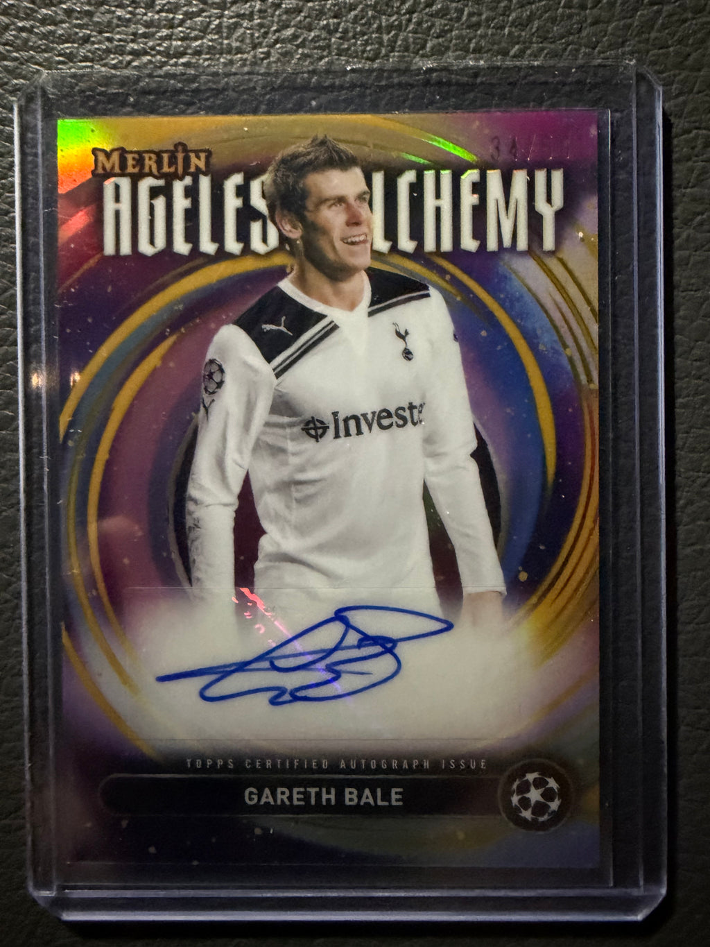2024-25 Topps Merlin UEFA Club Competitions Gold /50 Gareth Bale Ageless Alchemy Autograph #AAA-GB