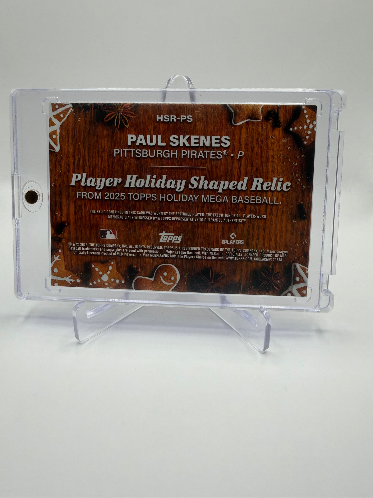 2025 Topps Holiday Mega Baseball Paul Skenes Player Holiday Shaped Relic #HSR-PS /25
