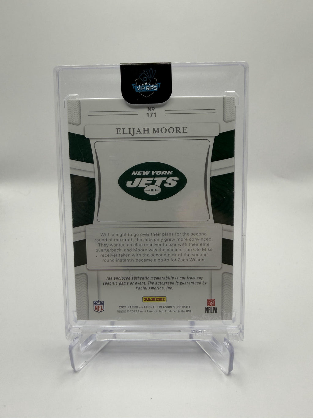 2021 Panini National Treasures Elijah Moore RPA Stars and Stripes Nike Logo /2