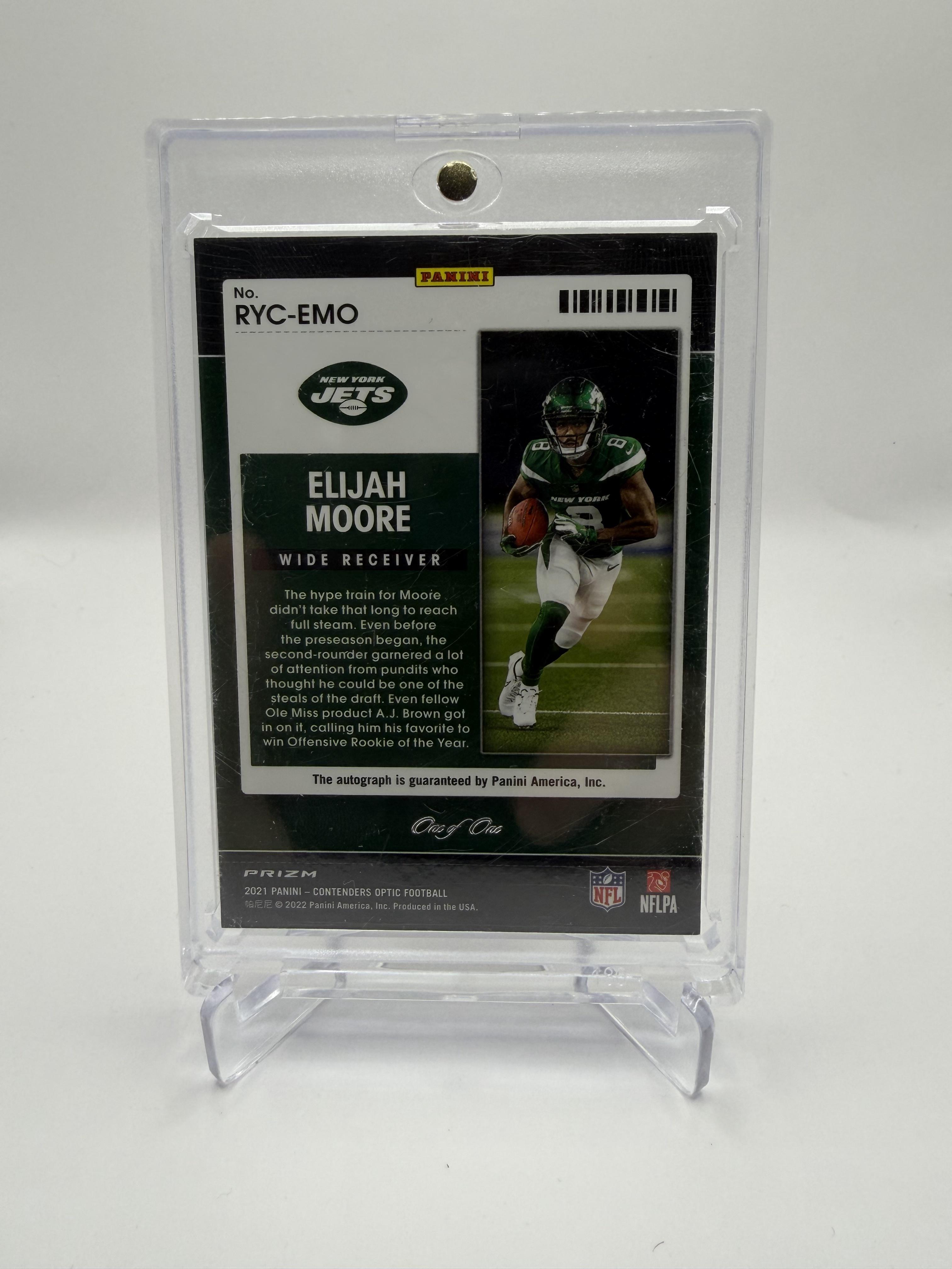 2021 Panini Contenders Optic Elijah Moore Rookie of the Year Contenders 1/1