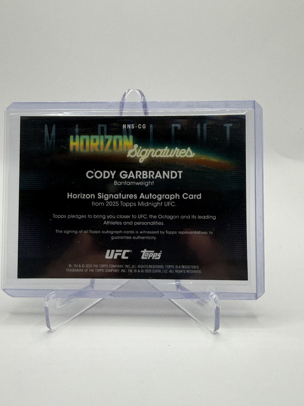 2025 Topps Midnight UFC #HNS-CG Cody Garbrandt Horizon Signatures