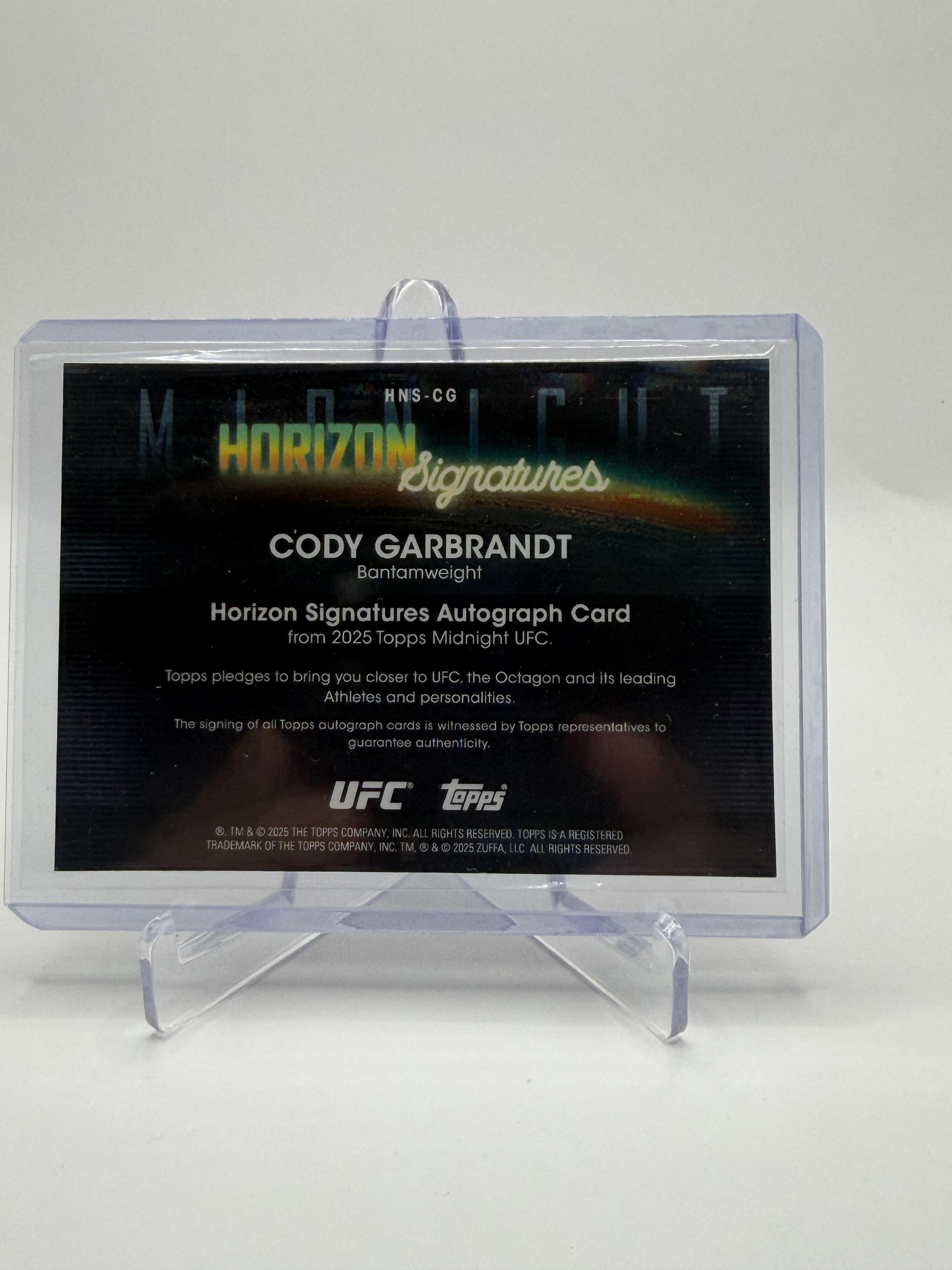 2025 Topps Midnight UFC #HNS-CG Cody Garbrandt Horizon Signatures