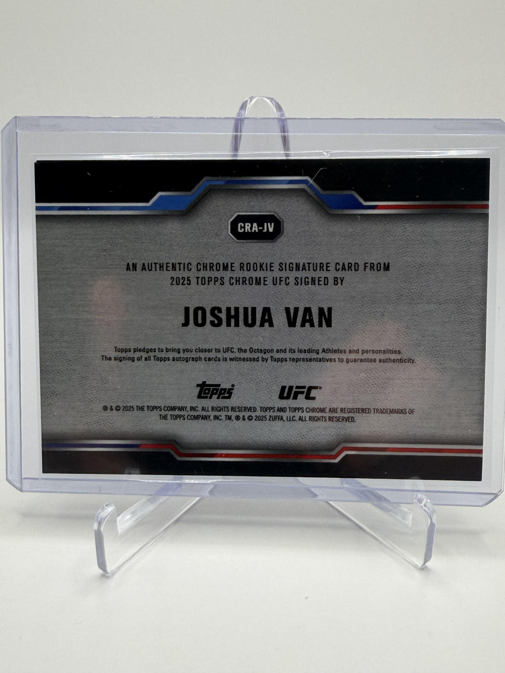 2025 Topps Chrome UFC #CRA-JV Joshua Van Chrome Rookie Autographs