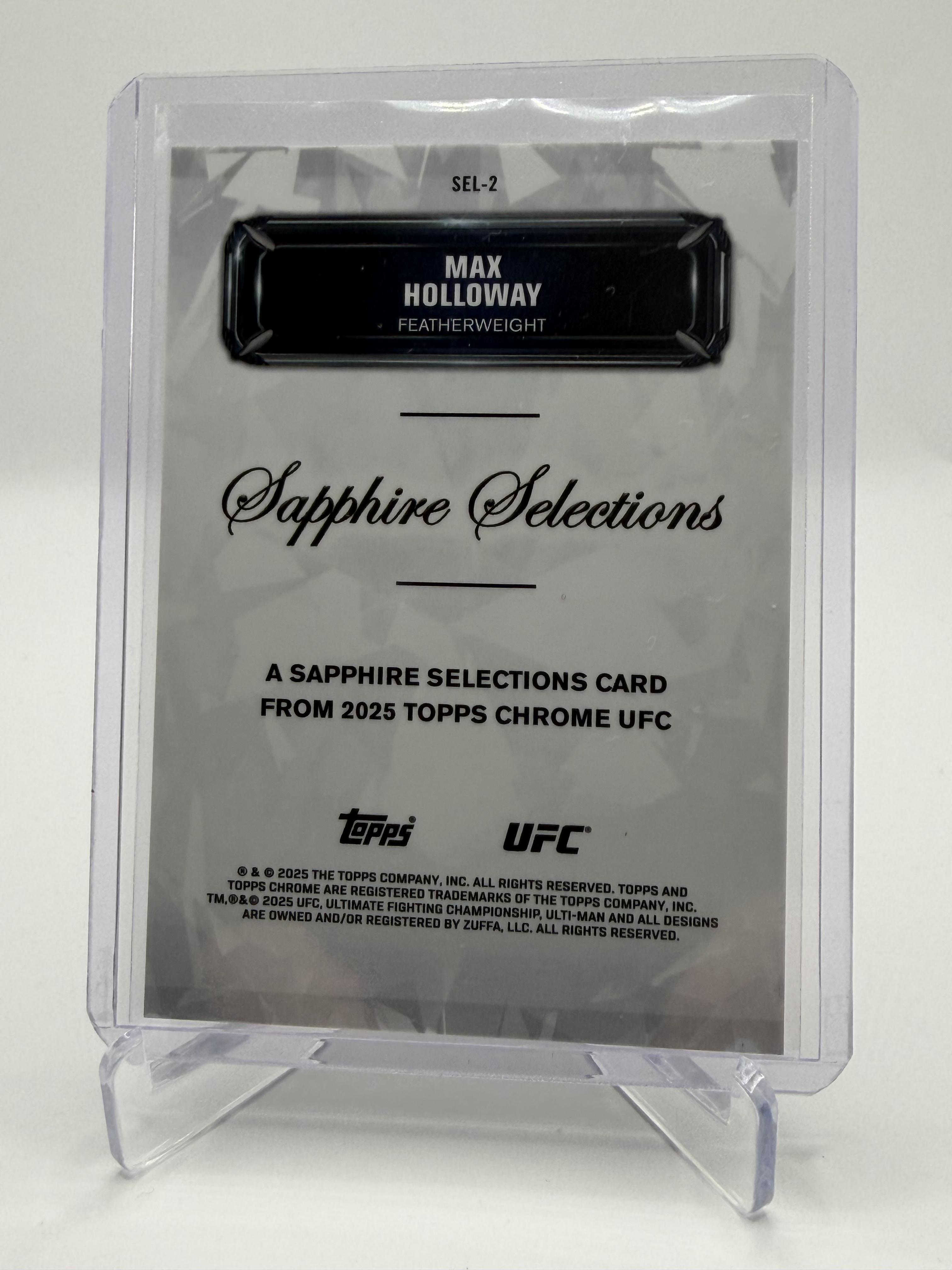 2025 Topps Chrome Sapphire UFC Max Holloway Sapphire Selections