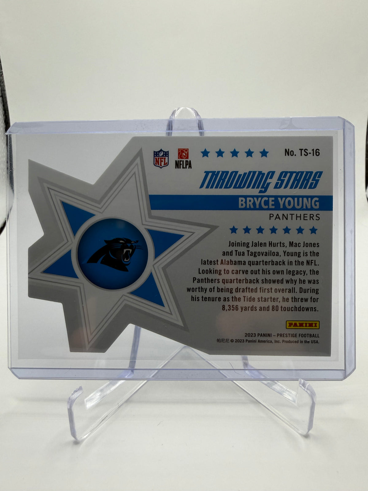 2023 Panini Prestige Football Bryce Young Throwing Stars RC #TS-16