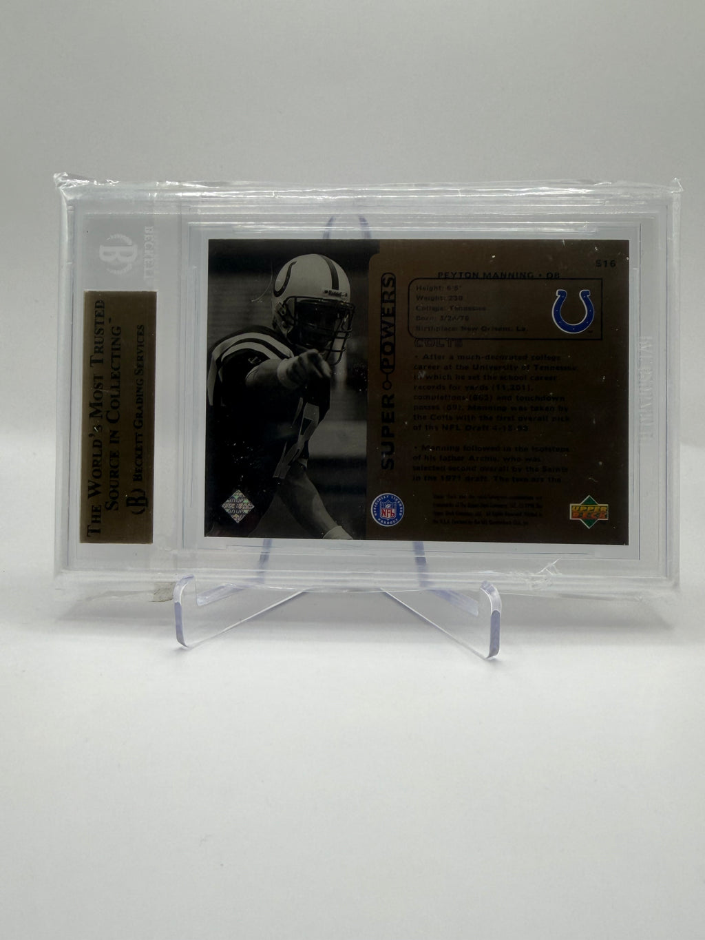 1998 Upper Deck Super Powers Peyton Manning #S16 BGS 9.5