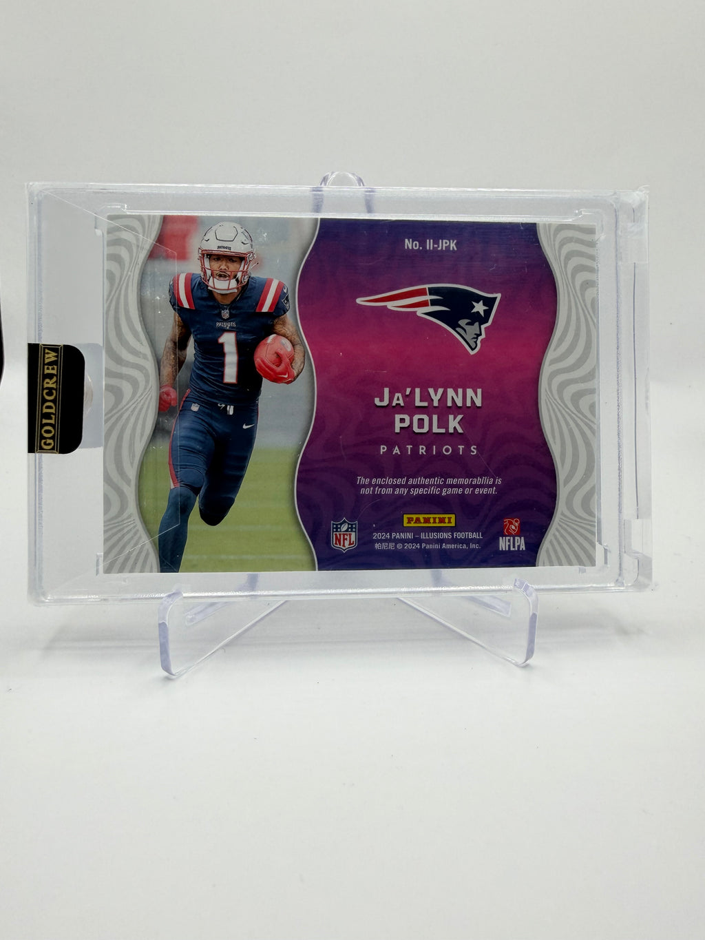 2024 Panini Illusions Football Instant Impact Ja'Lynn Polk Rookie Patch Card Logo /10
