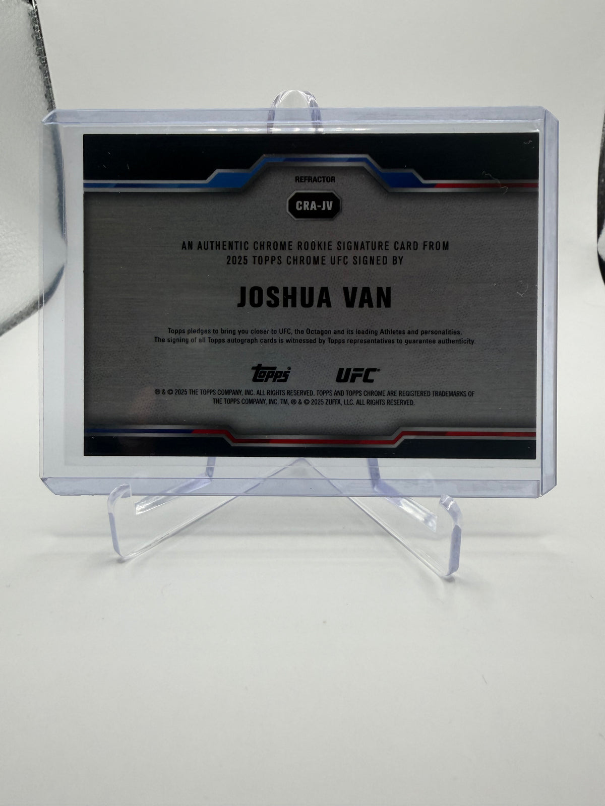 2025 Topps Chrome UFC Joshua Van Chrome Rookie Autographs /199 RC #CRA-JV