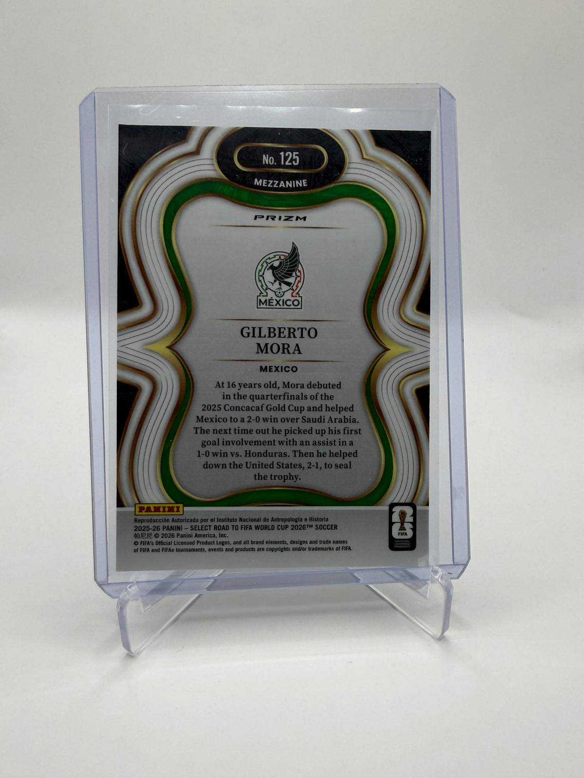 2025-26 Panini Select Road to FIFA World Cup 2026 Gilberto Mora Rookie Purple Mojo Mezzanine #125