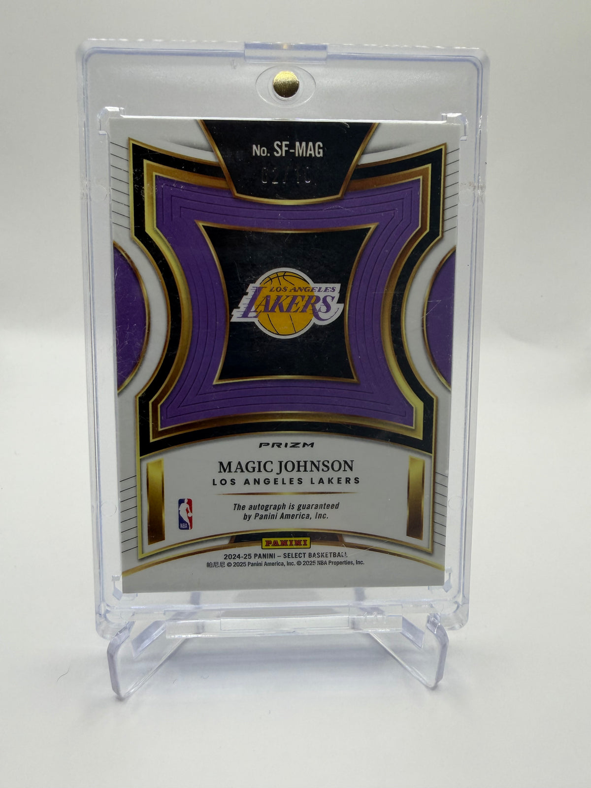 2024-25 Panini Select Basketball Magic Johnson Select Few Signatures Gold Prizm Auto #SF-MAG /10
