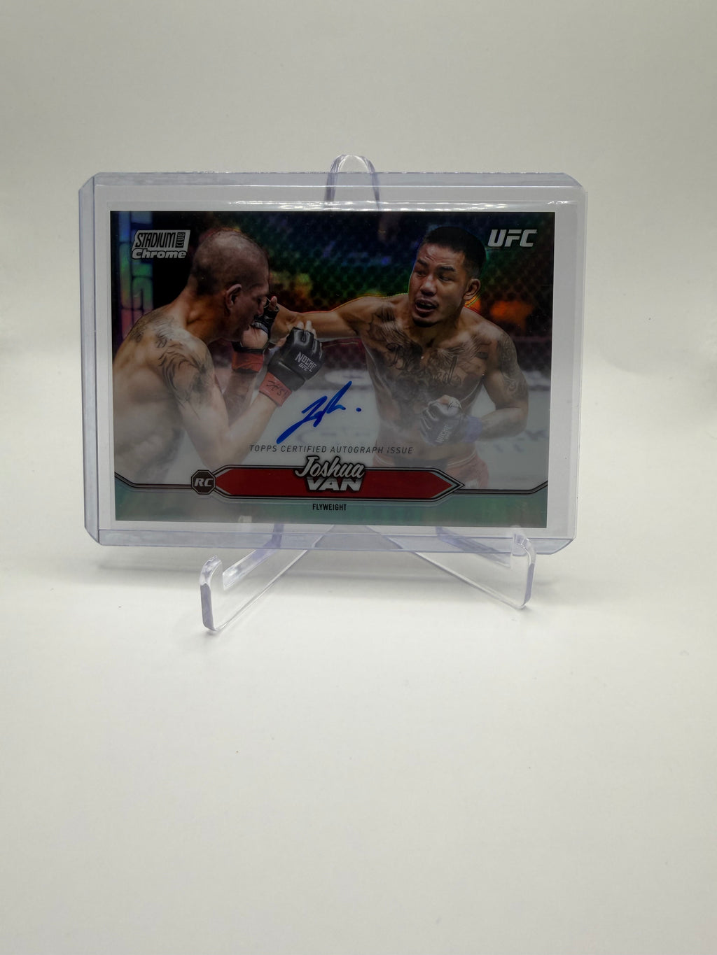 2025 Topps Stadium Club Chrome UFC Joshua Van Rookie Chrome Autograph Card
