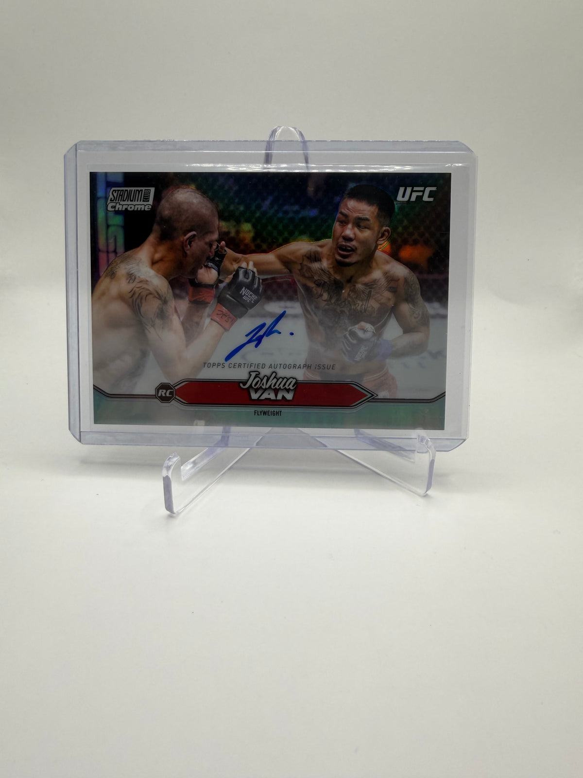 2025 Topps Stadium Club Chrome UFC Joshua Van Rookie Chrome Autograph Card