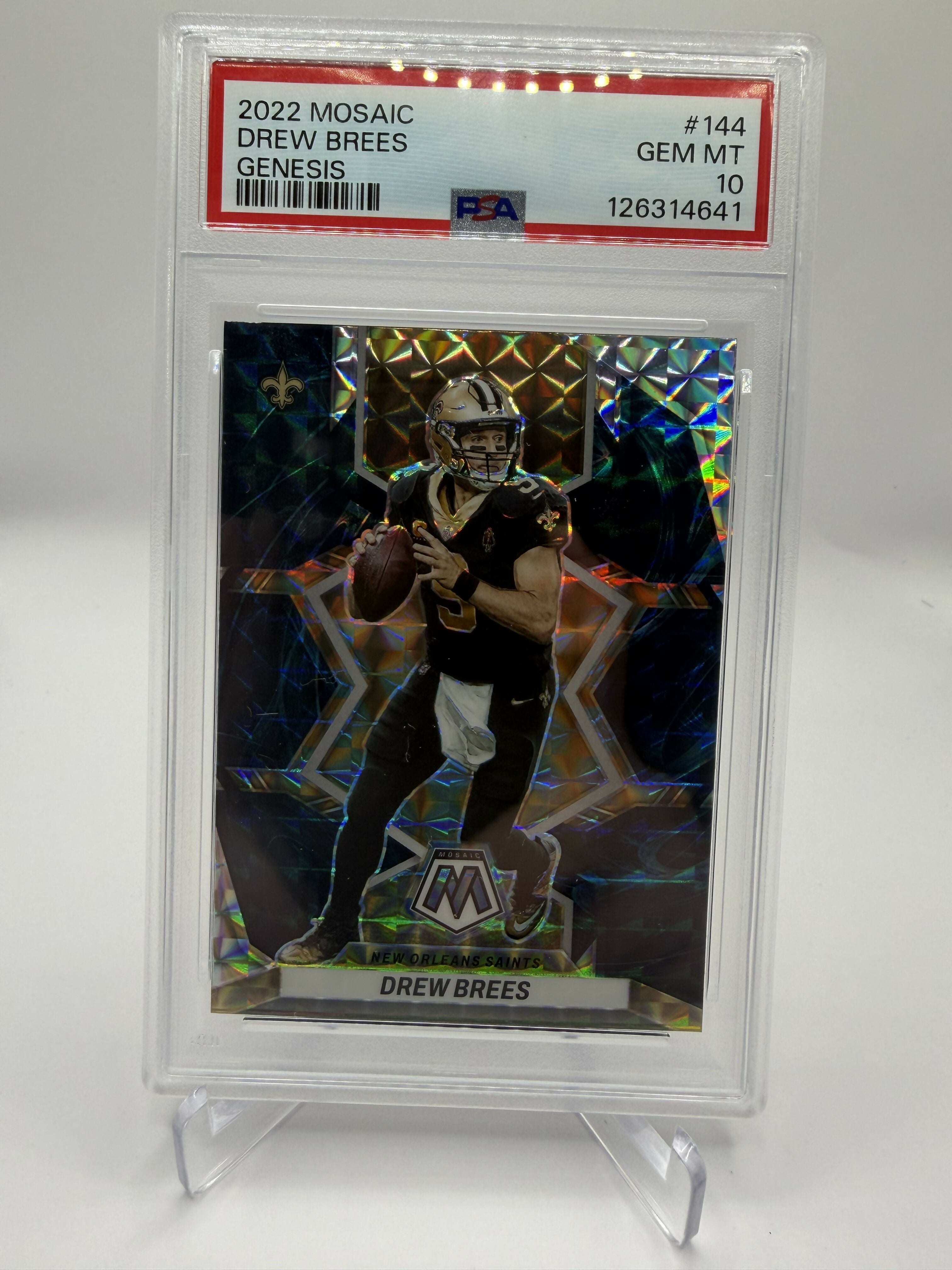 2022 Panini Mosaic Drew Brees Genesis PSA 10
