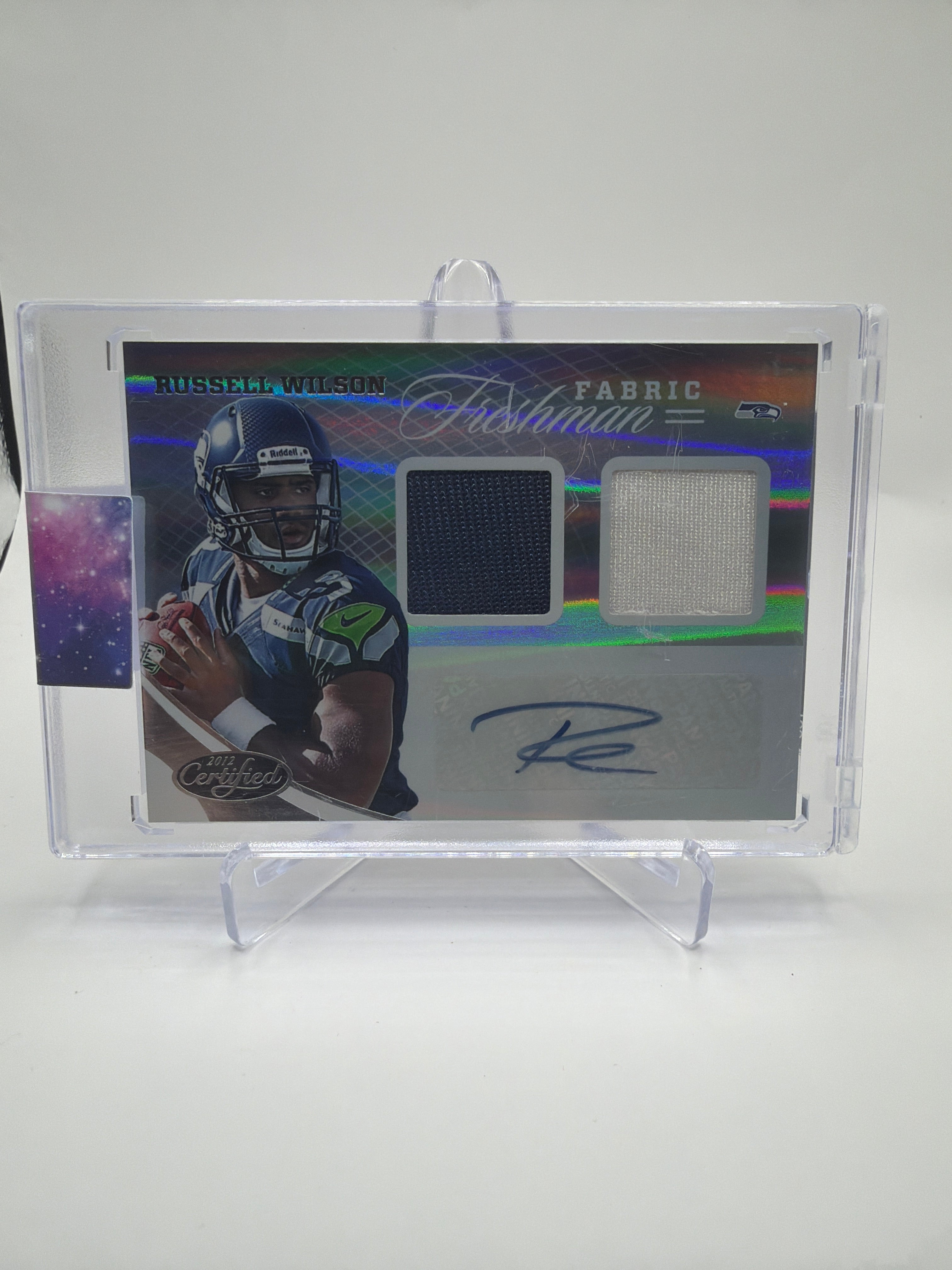 2012 Panini Certified Freshman Fabric Signatures Russell Wilson Rookie Jersey Autograph #346 103/499