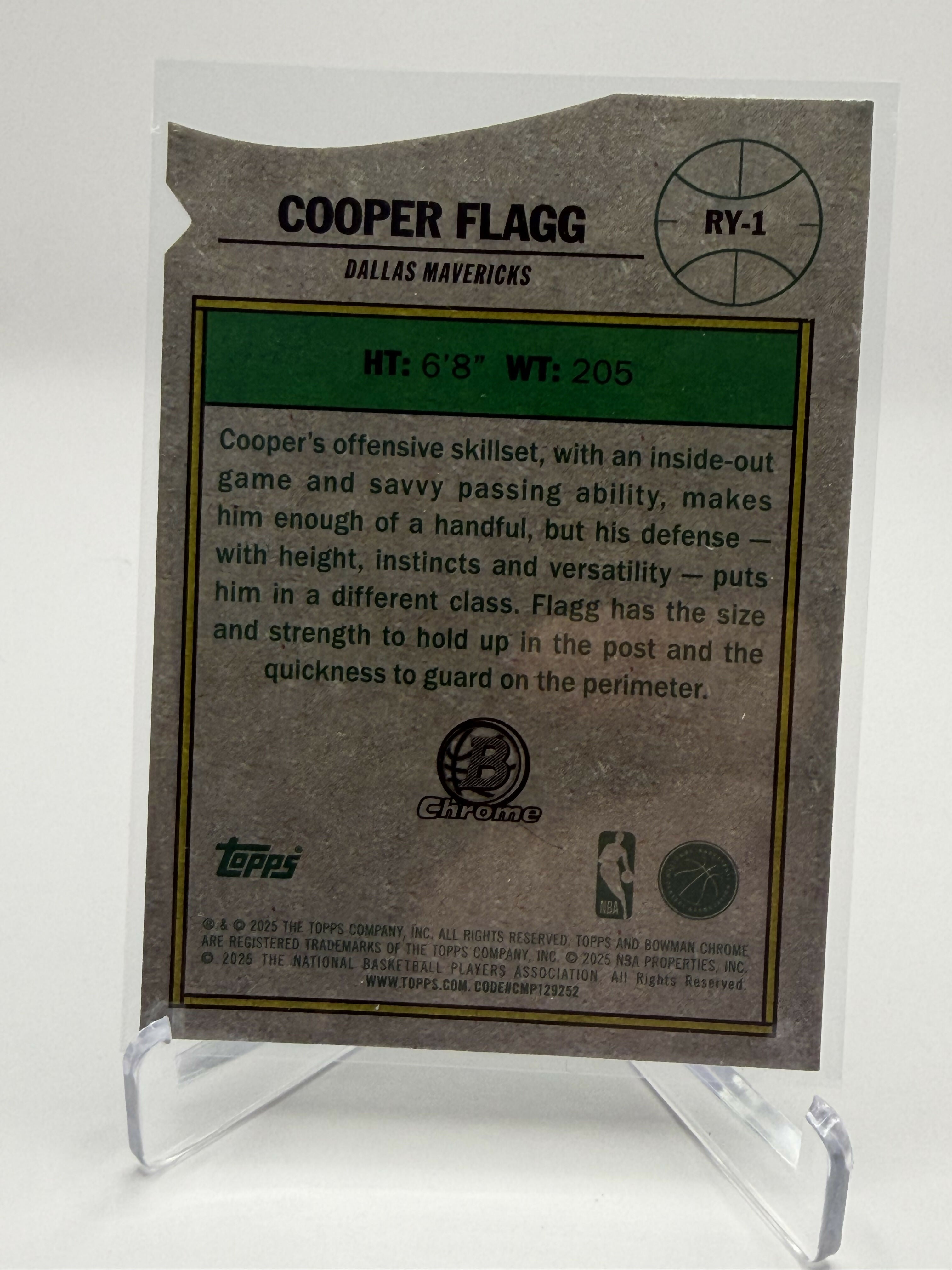 2025-2026 Topps Bowman Chrome Cooper Flagg Rookie of the Year Diecut Base