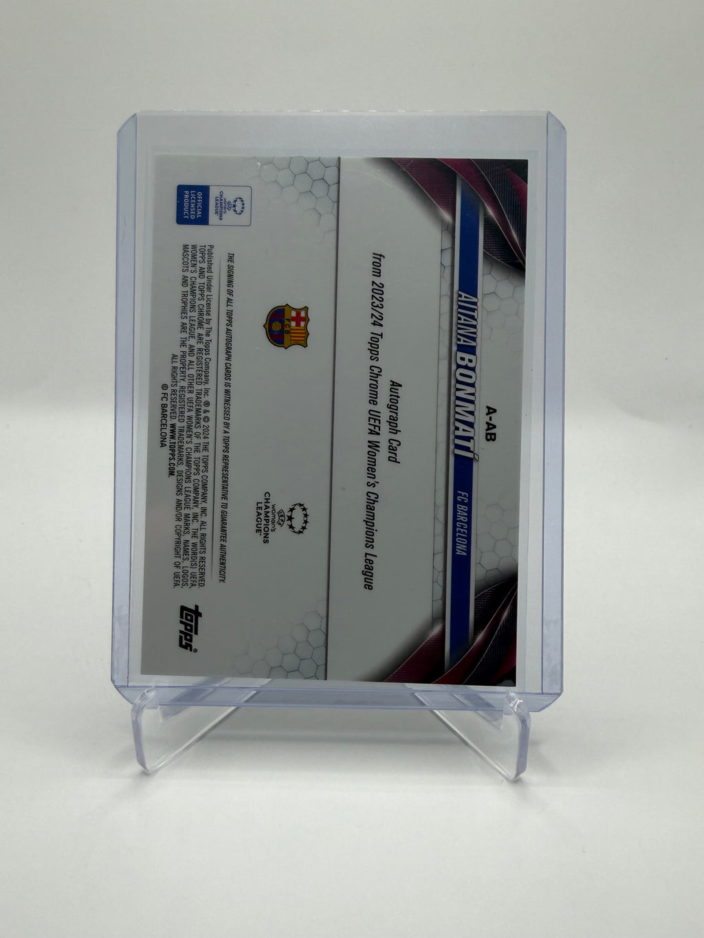 2023-24 Topps Chrome UEFA Women's Champions League Aitana Bonmatí Autograph /125 #A-AB