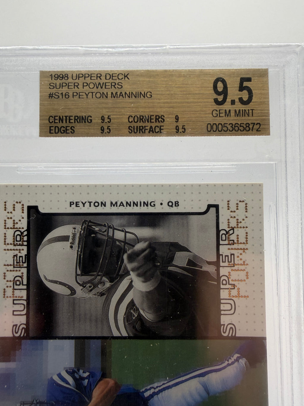 1998 Upper Deck Super Powers Peyton Manning #S16 BGS 9.5