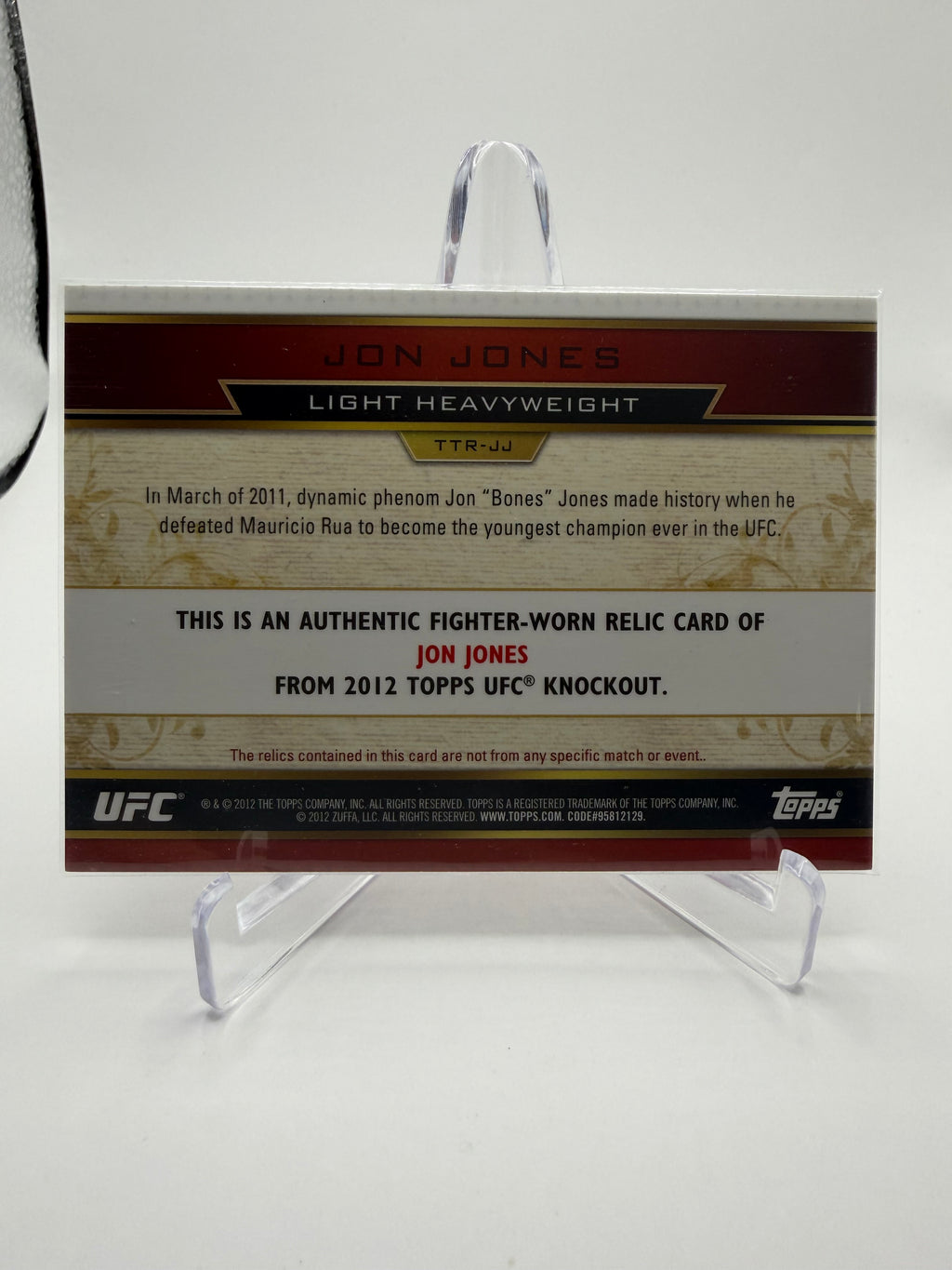 2012 Topps UFC Knockout Jon Jones Triple Threads Relics #TTR-JJ /36