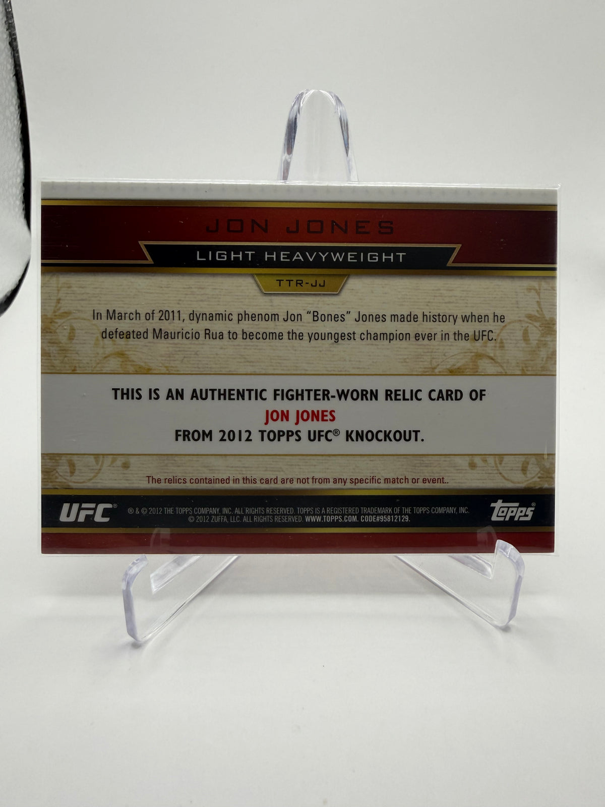 2012 Topps UFC Knockout Jon Jones Triple Threads Relics #TTR-JJ /36