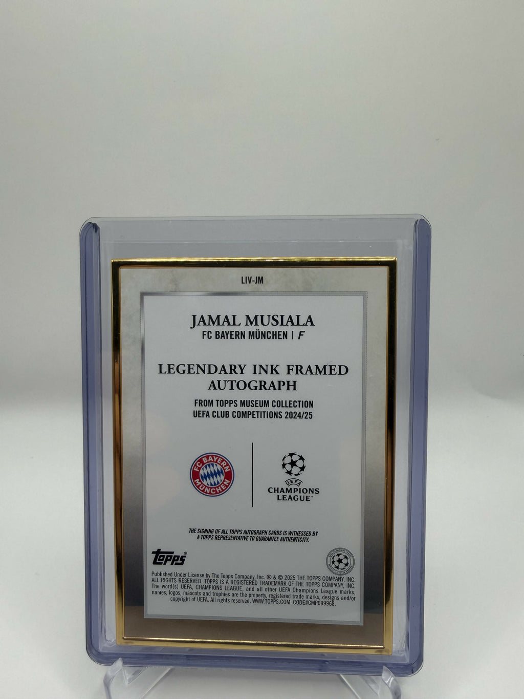 2025 Museum Jamal Musiala Gold Framed Legendary Ink /25