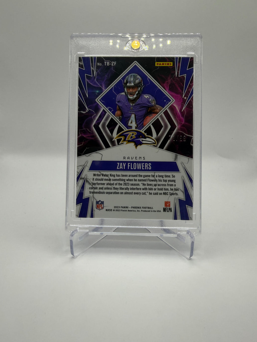 2023 Panini Phoenix Football Thunderbirds Orange Zay Flowers Rookie #TB-ZF /99