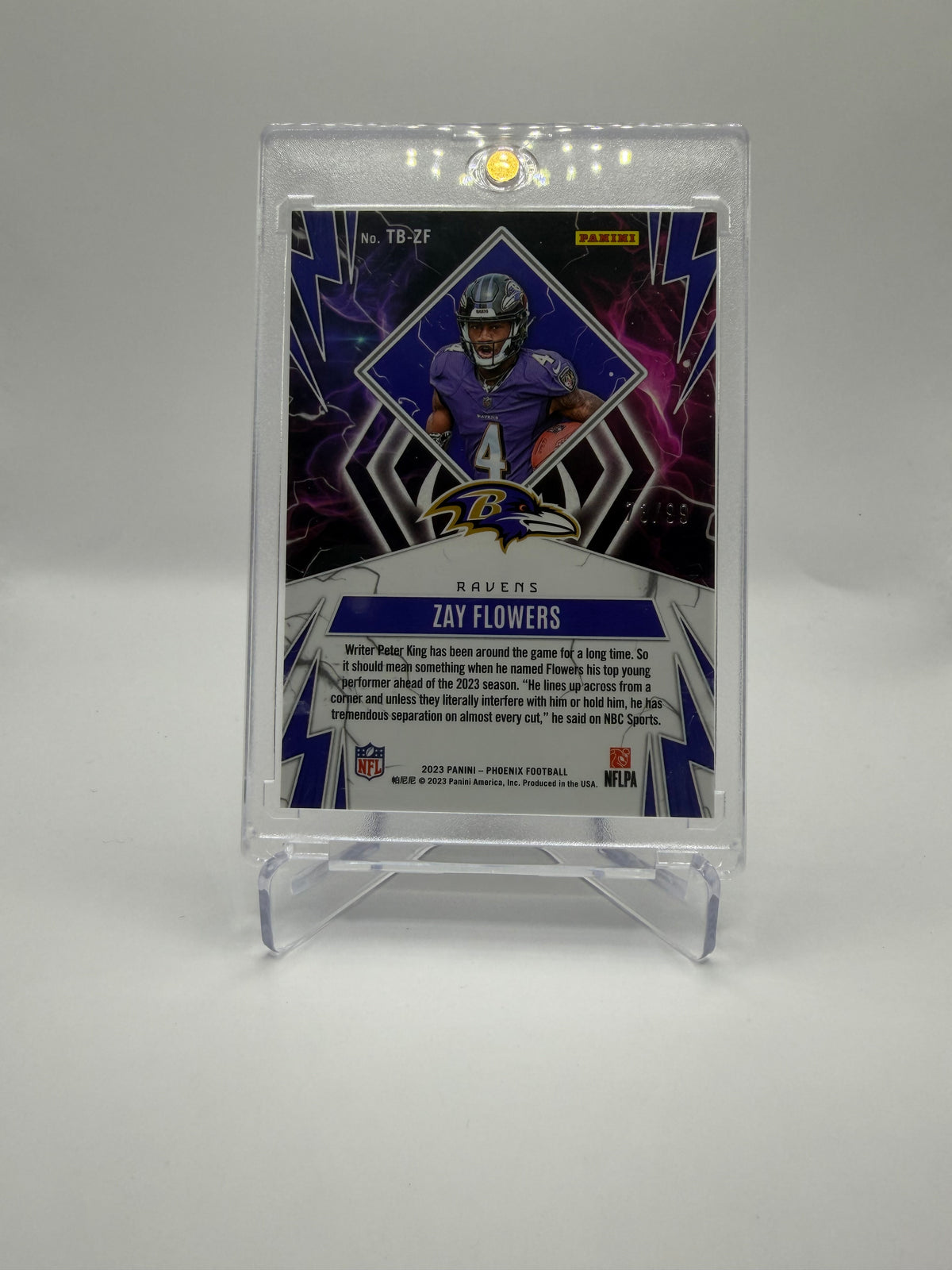 2023 Panini Phoenix Football Thunderbirds Orange Zay Flowers Rookie #TB-ZF /99