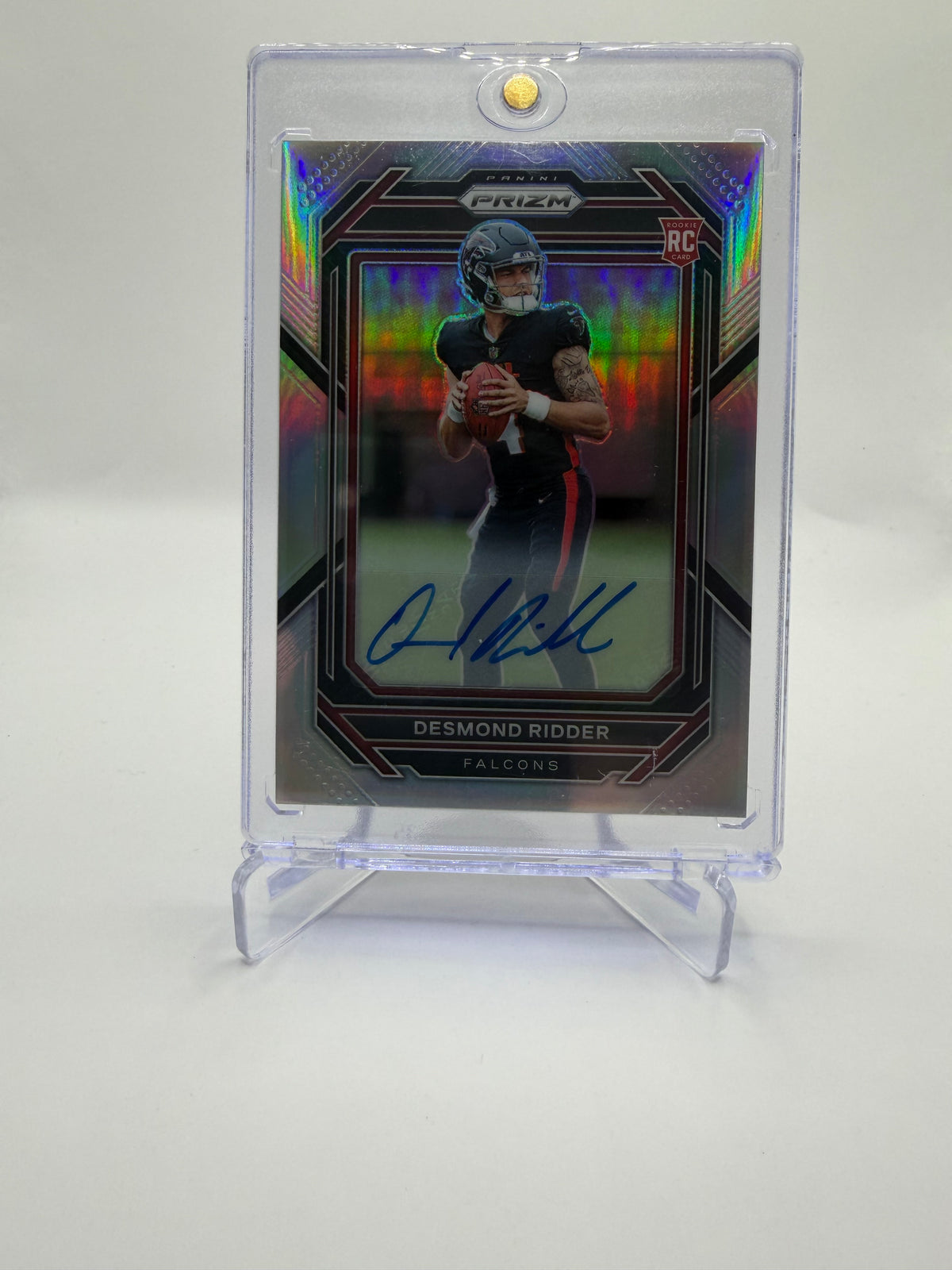 2022 Panini Prizm Football Desmond Ridder Rookie Autographs Silver Prizm #302 Auto