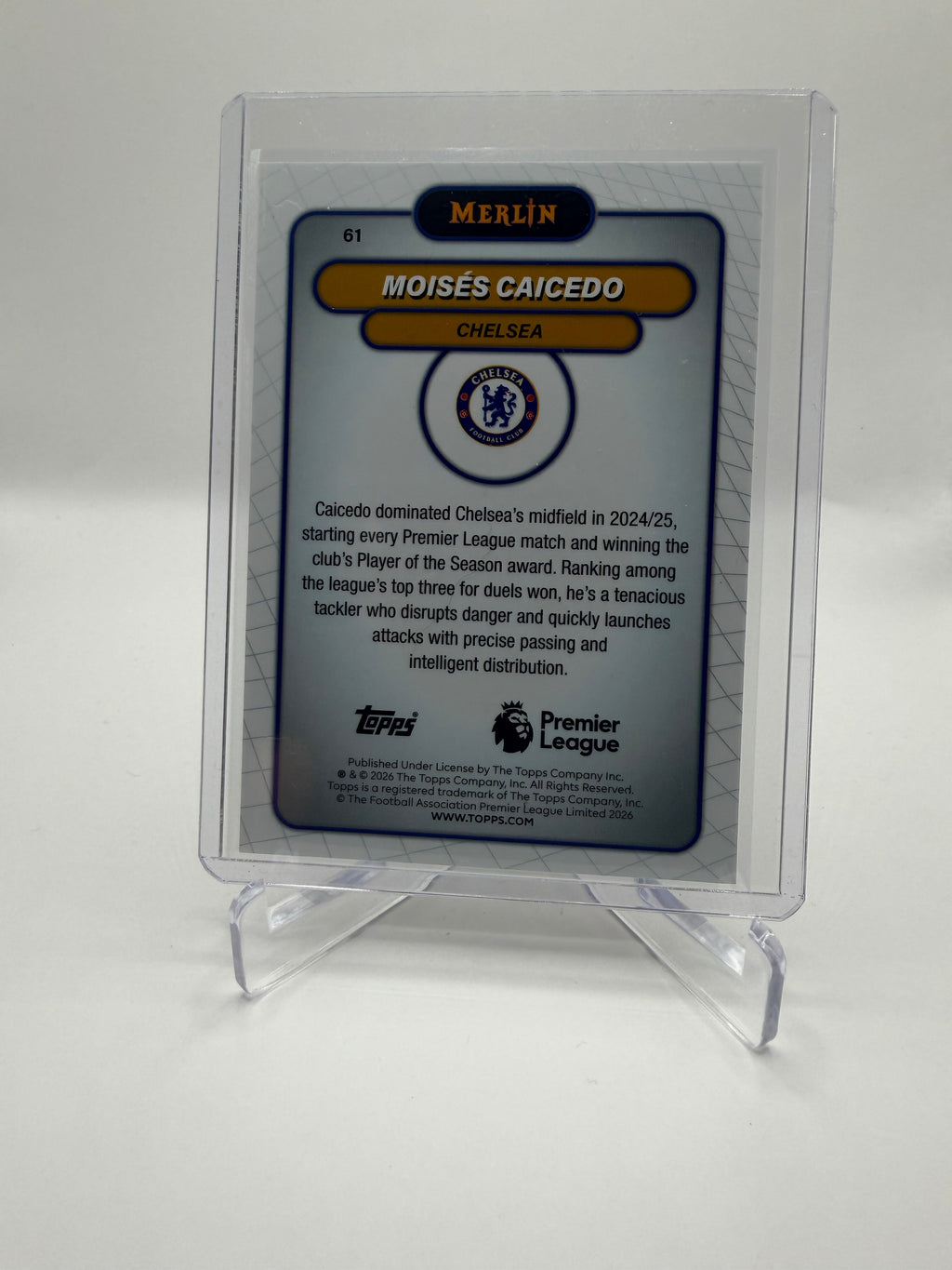 2026 Topps Merlin Premier League Moisés Caicedo Orange Refractor #61 /25