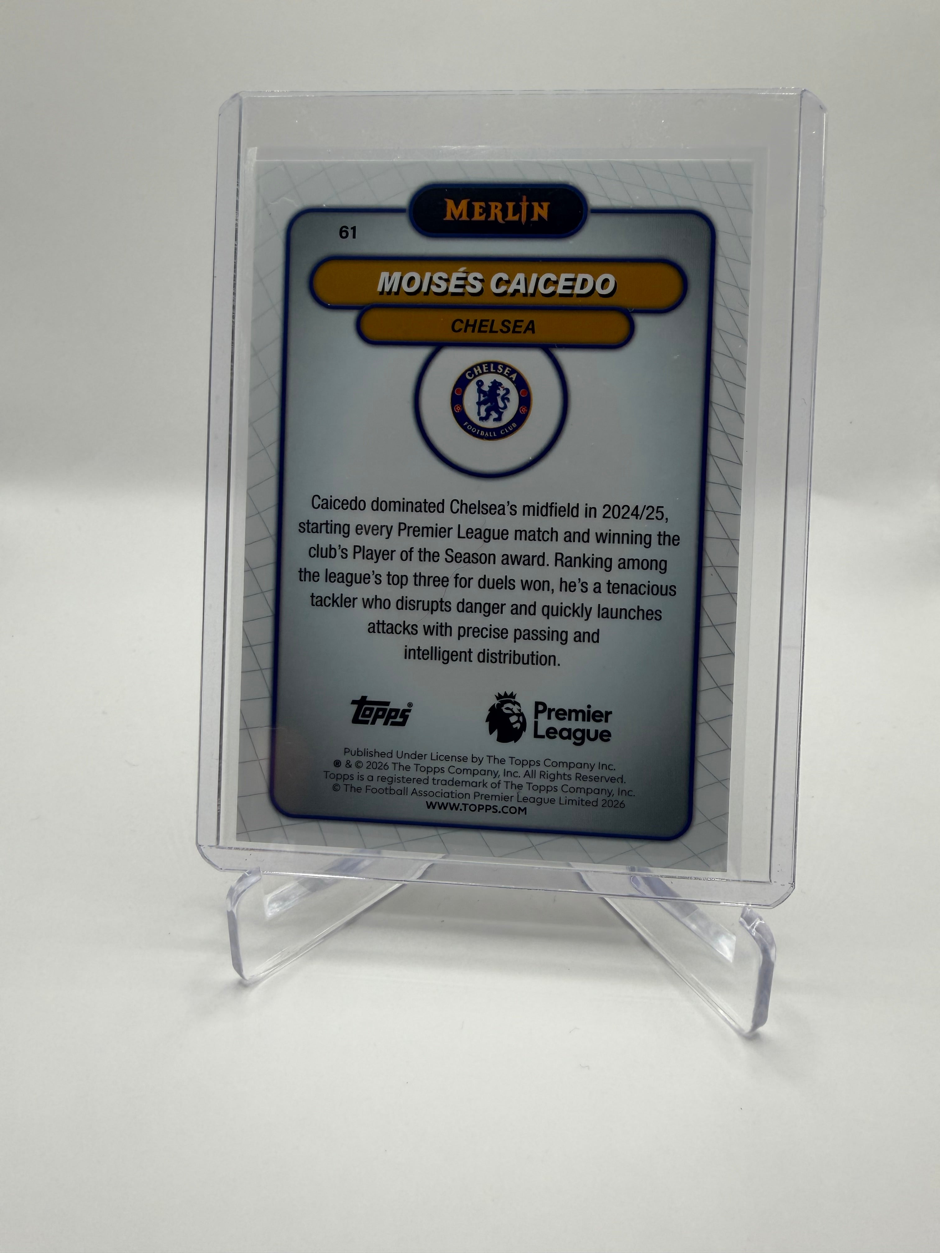 2026 Topps Merlin Premier League Moisés Caicedo Orange Refractor #61 /25