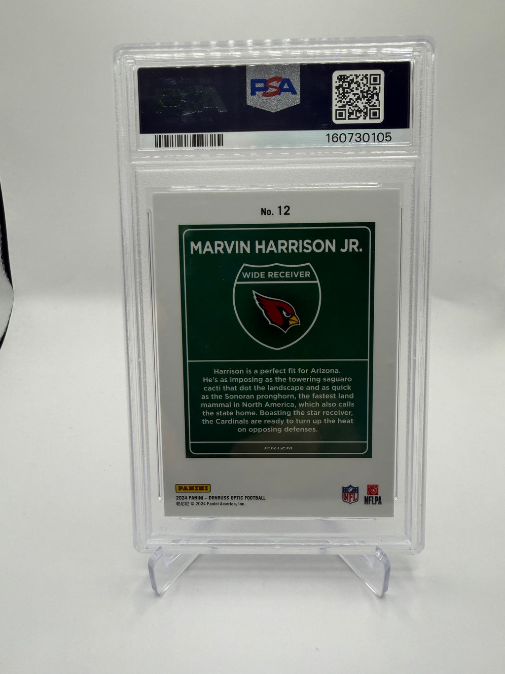 2024 Donruss Optic Football Downtown! Marvin Harrison Jr. Rookie #12 PSA 9